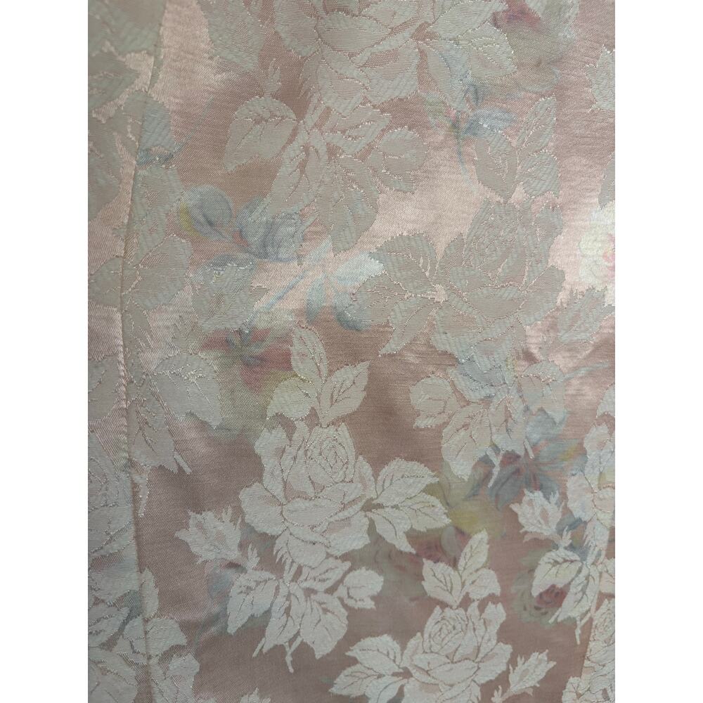 Ethereal‎ Fairy Pink Vintage Brocade Mini Dress Satin L Pearl Straps Feminine - Picture 15 of 16